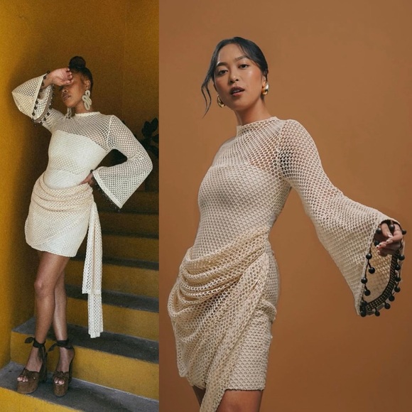 Andrea Iyamah Egu Crochet Mesh Mini Dress NEW with tags - Picture 7 of 10